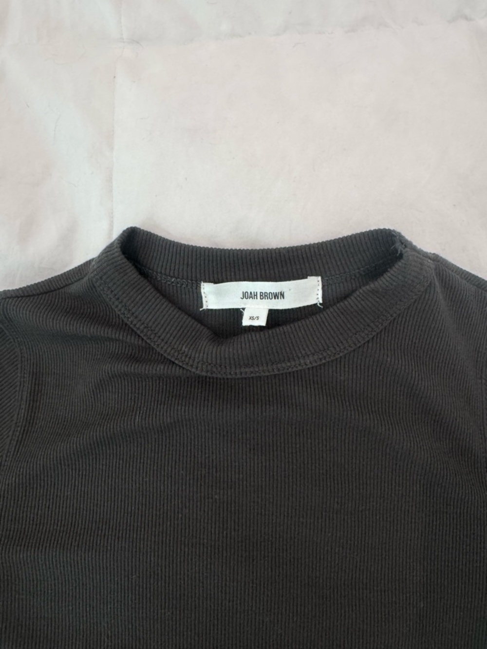 NWOT Josh Brown ribbed long sleeve crew tee xs/s - Picture 3 of 4